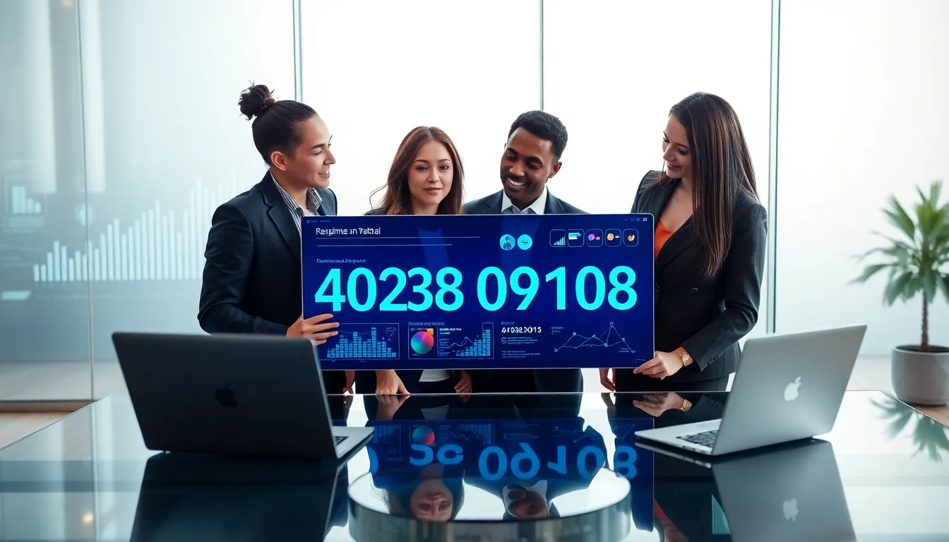 diverse professionals discussing data analytics in a modern office.